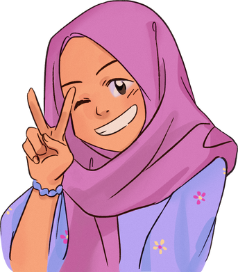 Detailed Anime Woman Wearing Hijab 