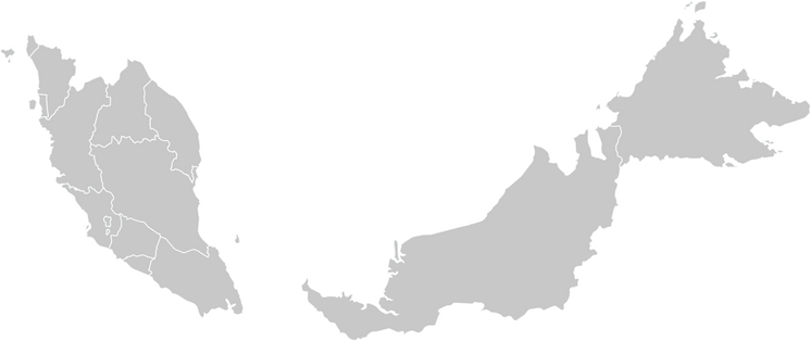 Gray Malaysia Map